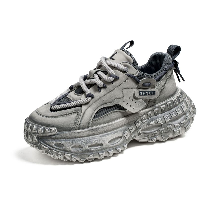 Herren Mesh Atmungsaktive Sport Casual Non Slip Höhe Erhöhend Student Persönlichkeit Papa Trendy Schuhe_voghion.com