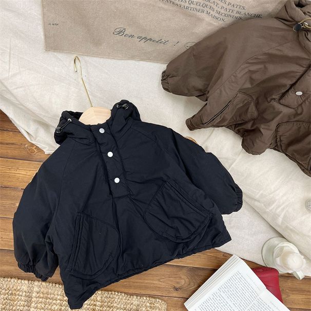Boys' Winter New Clothes Light and Thin Children's Korean Edition Plush Coat Baby's Western Style Cotton_voghion.com