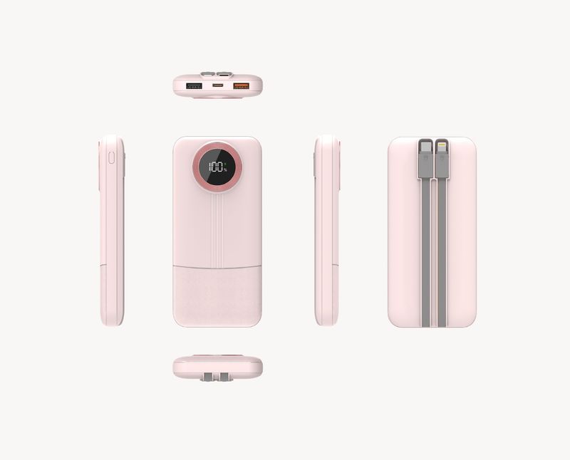 3C gecertificeerde 22,5W snellaadbank met ingebouwde kabel, 20000mAh grote capaciteit, cadeau mobiele voeding met printfunctie_voghion.com