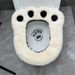 Cuscino per sedile WC universale per tutte le stagioni, adesivo per la casa, con simpatico motivo a forma di zampa d'orso e palla di carbone_voghion.com