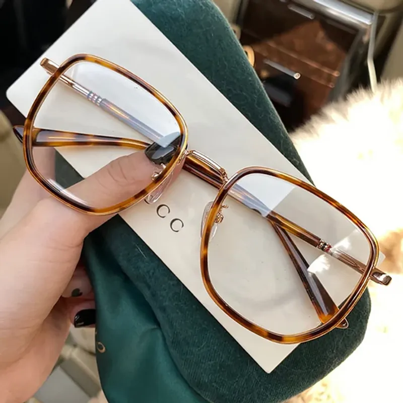 Ultraleichte Blaue Blockierbrille Für Mädchen, Retro-Stil, Grüner Rahmen, Schlichte Brille, Blaue Lichtblende, Transparente Brillenbrille Für Damen_voghion.com