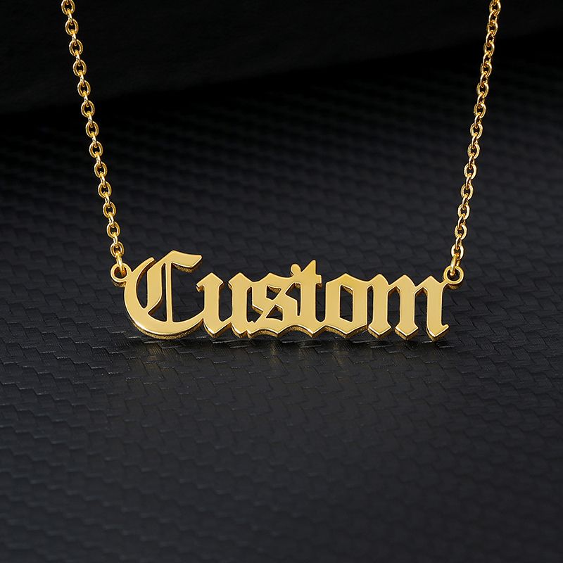 Collane con nome personalizzato in inglese antico per donne e uomini, in acciaio inossidabile, con ciondolo personalizzato, catena da collo gotica personalizzata_voghion.com