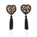 BDSM Black Tassel Leopard Print Breast Stickers Adult Products Silicone Love Nipple Stickers Lace Sexy Female Tools Couples_voghion.com