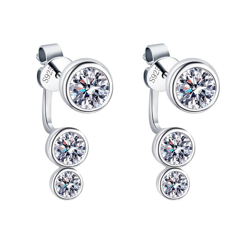 Cercei din argint S925 Bubble Moissanite pentru femei. Cercei cu personalitate de nișă pentru femei._voghion.com