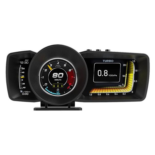 A600 Multi-function OBD LCD Instrument AP-7 Head-up Display Driving Computer Speed Turbine Fuel Consumption Water Temperature_voghion.com