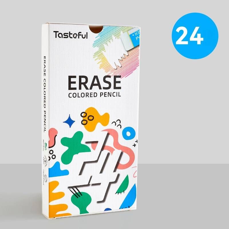 Set uitwisbare kleurpotloden (24/36/48 kleuren) - Houten kunstpotloden op oliebasis voor kinderen en volwassenen, levendige en vloeiende tekeningen, ideaal om te schetsen_voghion.com