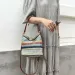 Borsa a tracolla da spiaggia casual da donna, stile artistico, in PU, con secchiello di paglia arcobaleno estivo Qiaoge_voghion.com
