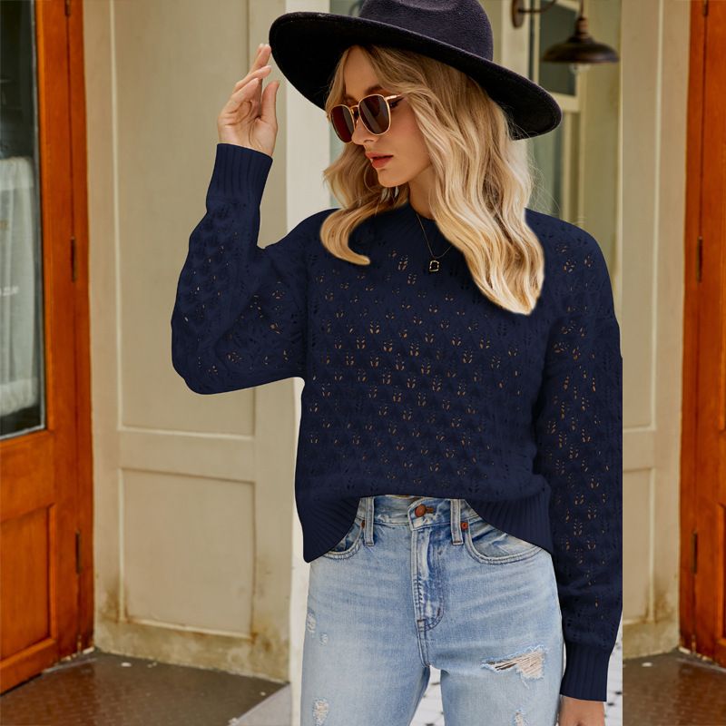 Lazy Wind V-neck Sweater Jacket Women's Retro Design Sense Medium And Long Knitted Cardigan Top_voghion.com