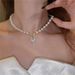 Fashion Imitation Pearls Collar Vinatge ABS Pearl Pendant Necklace For Women Simple OT Buckle Clavicle Chain Party Jewelry_voghion.com