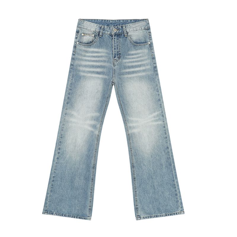 Men's Clothing Summer New Products American Cleanfit Washed Light Colored Drape Jeans_voghion.com
