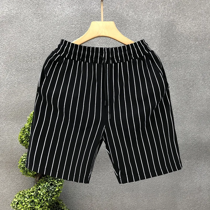 Modische Gestreifte Herren-Shorts, Sommer-Slims, Glättet Ihre Silhouette, Lässig, Midwaist, 2024, Sommer-Ankunft, Trendige Marken-Oberbekleidung_voghion.com