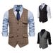 Herren Vintage-Karo-Anzugweste, Tweed-Weste für Herren_voghion.com