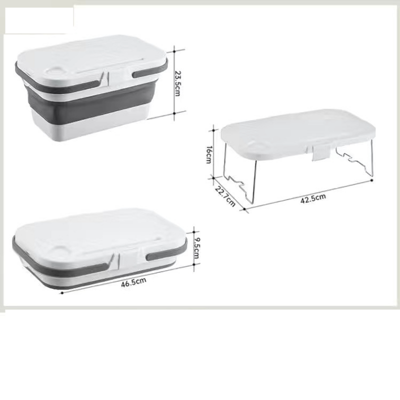 Outdoor picnic basket Large capacity hand basket Folding box Folding storage box Spring picnic basket small table_voghion.com