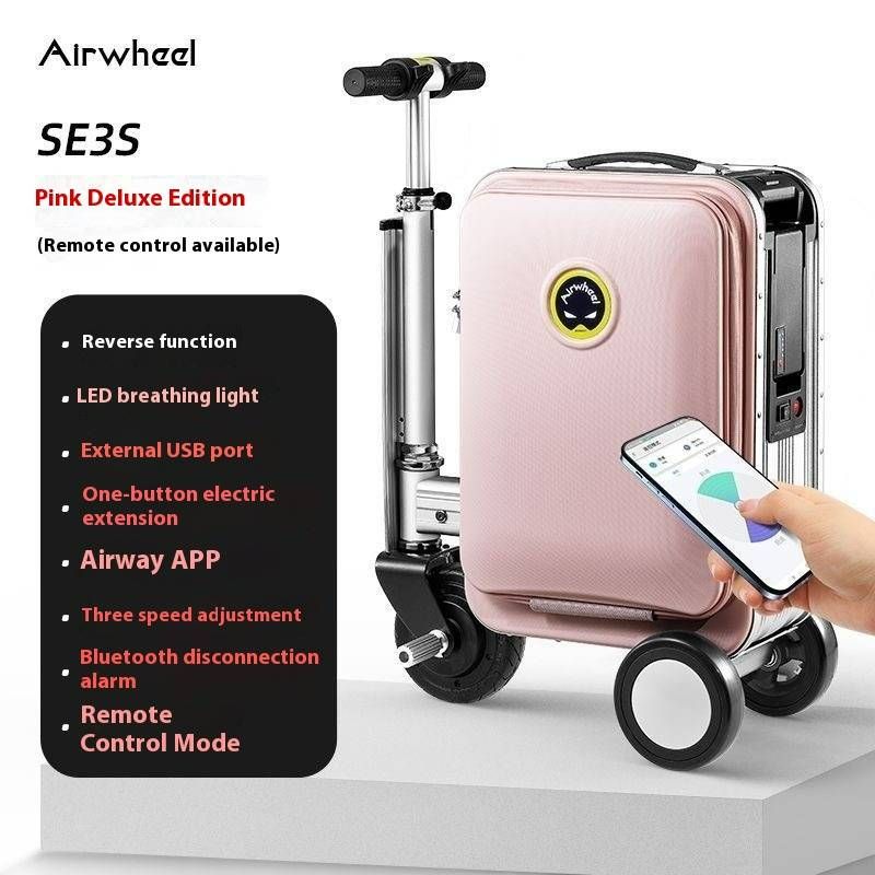 AIRWHEEL SE3-S valiză inteligentă pentru ciclism electrică, pliabilă, retractabilă, cutie cărucior pentru îmbarcare pentru bărbați și femei_voghion.com