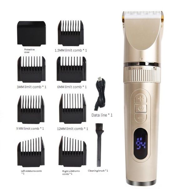 Professional Hair Clipper Set - Cordless Electric Trimmer For Men & Kids, Home Haircut Kit With Rechargeable Battery_voghion.com