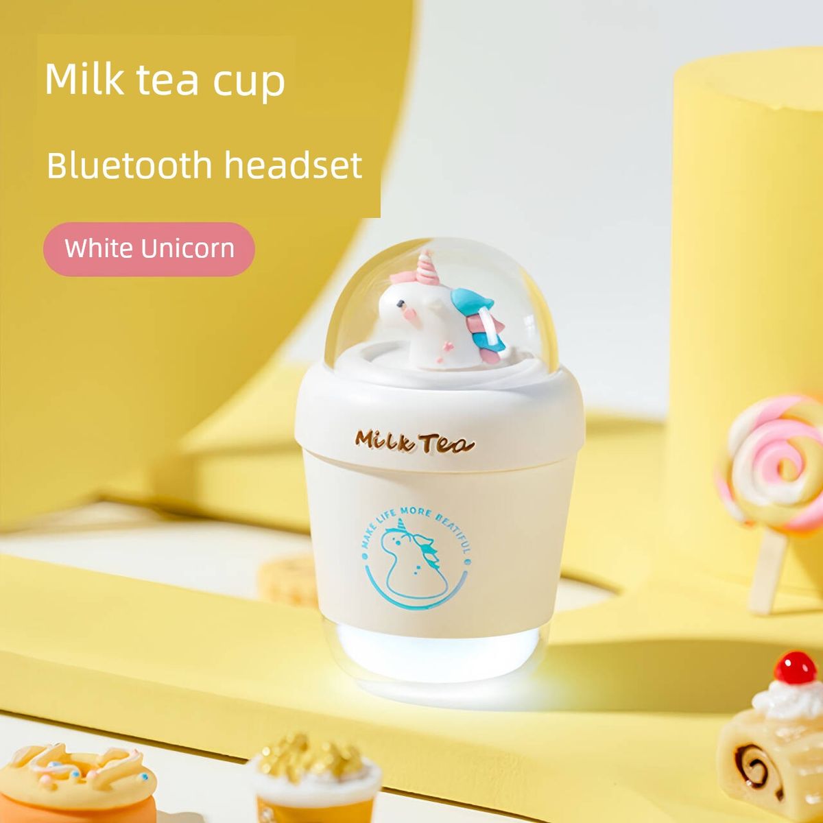 Izvirne ljubke Bluetooth slušalke s samorogom, lep videz, zmanjševanje šuma, gledanje iger, dobra kakovost zvoka, študentka_voghion.com