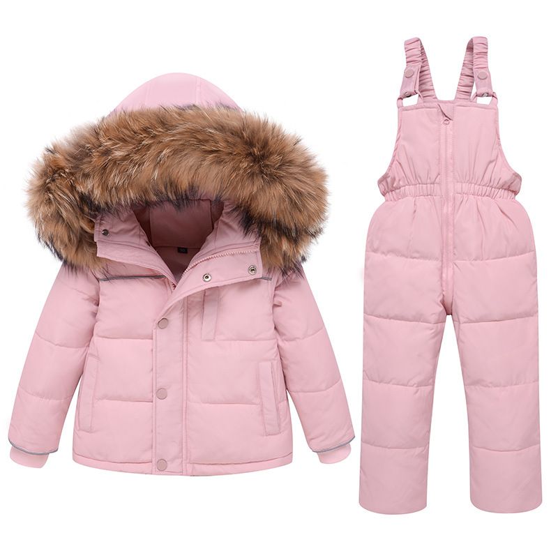 Premium Kids Winter Coat Set With Raccoon Fur Hood - Warm & Stylish Snowsuit For Boys & Girls (1-6 Years)_voghion.com