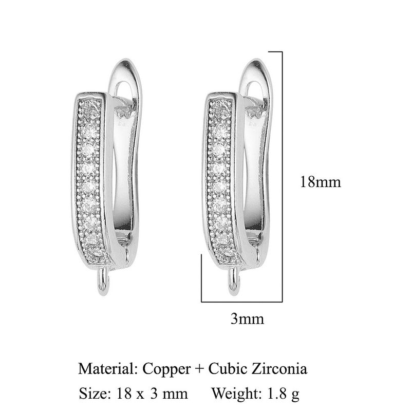 Women's Jewelry Small Square Diamond Copper Micro Inlaid Women's Ear Buckles Three Rows Of Diamonds Single Row Of Diamonds Oval DIY_voghion.com