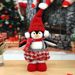 Adjustable Christmas Penguin Plush Toy - Festive Red & Gray Hat Decor For Home, Office, And Holiday Displays_voghion.com
