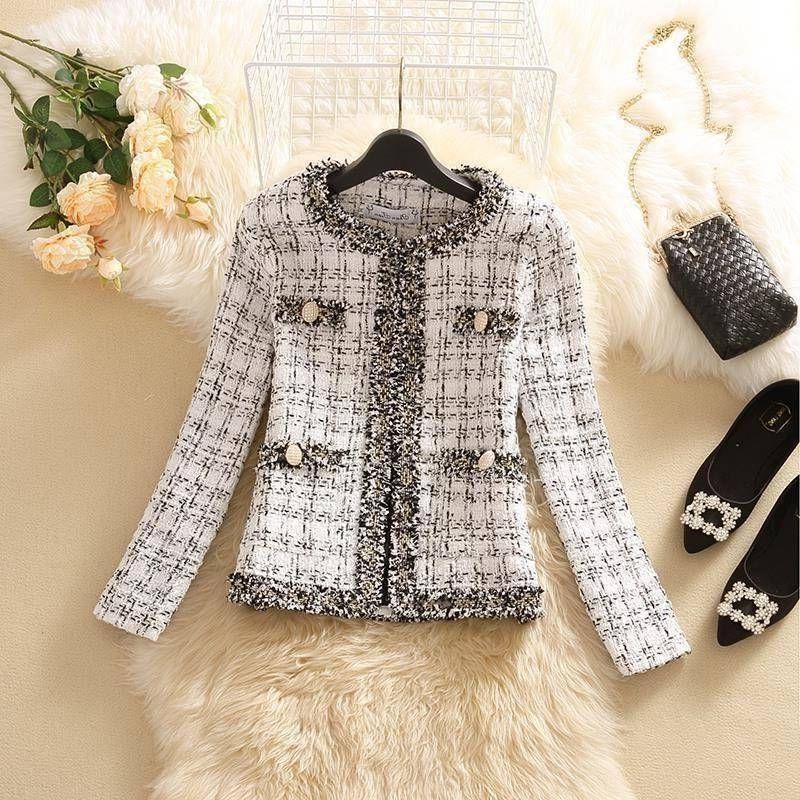 Kadın Giyim Mizaç Yünlü Üst Tweed Ceket_voghion.com