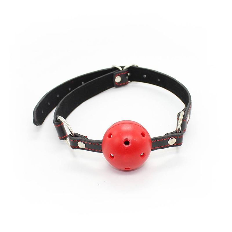 BDSM Leather Gags Heart Shaped Sex Gags Black Hollow Plastic Gags Sex Toys_voghion.com