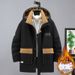 Abbigliamento da uomo taglie forti, giacca invernale da uomo in cotone con cappuccio staccabile, giacca patchwork da uomo taglia forte, media e lunga_voghion.com