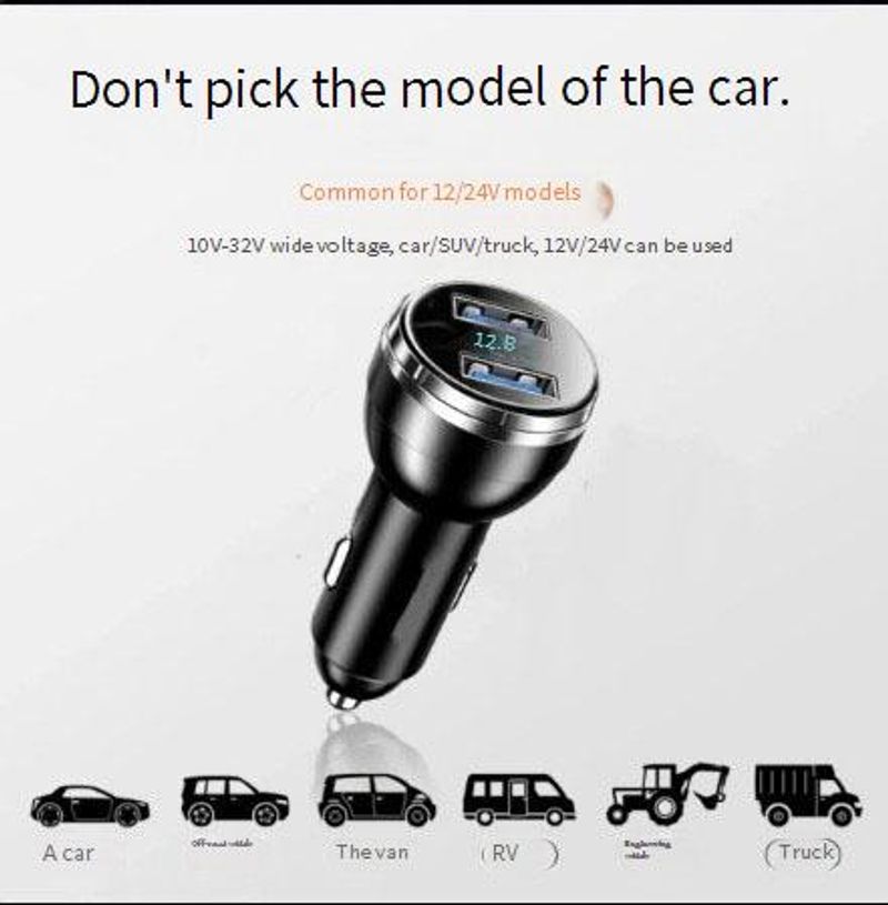 Chargeurs de voiture à affichage numérique, un à trois, avec câble, charge ultra rapide 100 W_voghion.com