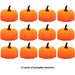 Halloween LED Pumpkin Lantern Set - 12pcs Battery-Operated Flameless Candles, Flickering Warm White Glow, Spooky Decor For Party, Porch & Indoor_voghion.com