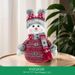 Christmas Snowman Plush Doll – Handmade Knit Fabric, Festive Tabletop Decor For Home/Shop Window (Set Of 2 Styles: Elf Hat & Fur Cap)_voghion.com