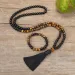 108 Mala Beads Necklace With Tassel 8mm Natural Crystal Gemstone Knotted Meditation Yoga Blessing Bracelet Jewelry_voghion.com