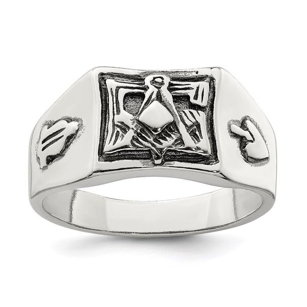 Sterling Silver Antiqued Masonic Ring_voghion.com