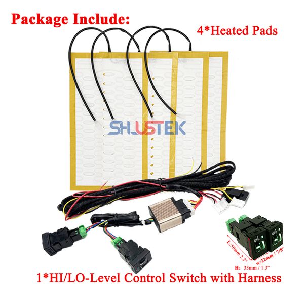 Kit riscaldatore per sedili auto da 12 V per 2 sedili con 4 cuscinetti riscaldanti da 25 W e doppio interruttore di controllo per Toyota Camry Corolla RVA4_voghion.com