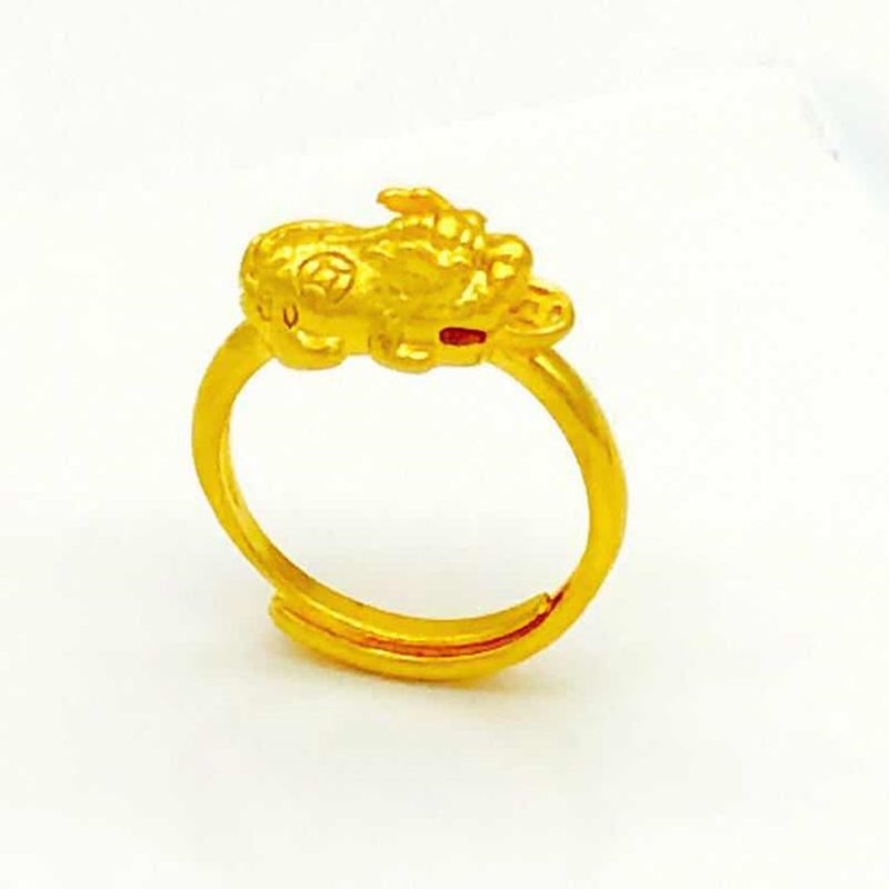 Anillo vietnamita de oro arena con cielo estrellado para hombre y mujer, chapado en oro 999, joyería de larga duración._voghion.com