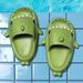 Boys Girls Cartoon Shark Lightweight Non-Slip Open Toe Slides For Summer_voghion.com