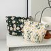 Ins Style Large Capacity Canvas Makeup Toiletry Skincare Storage Small Daisy Embroidery Portable Clutch Bag_voghion.com