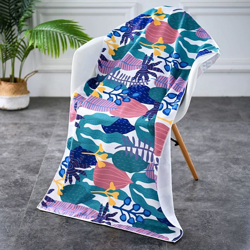 Quick-Dry Microfiber Beach Towel - Oversized, Lightweight & Absorbent With Full-Print Design For Swimming, Vacation & Travel_voghion.com