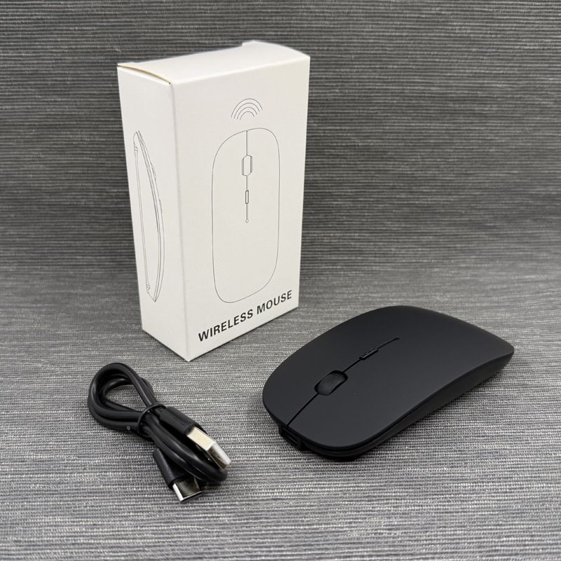 Mouse sem fio com portas de carregamento tipo C e USB-A, 2,4G + Bluetooth 5.0, design ergonômico para laptop/PC_voghion.com