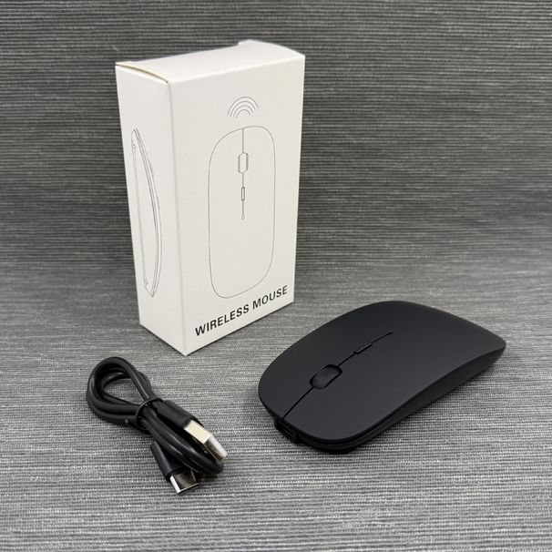 Mouse sem fio com portas de carregamento tipo C e USB-A, 2,4G + Bluetooth 5.0, design ergonômico para laptop/PC_voghion.com