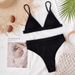 Swimsuit single bikini popular solid color bikini women's split swimsuit triangle bikini_voghion.com