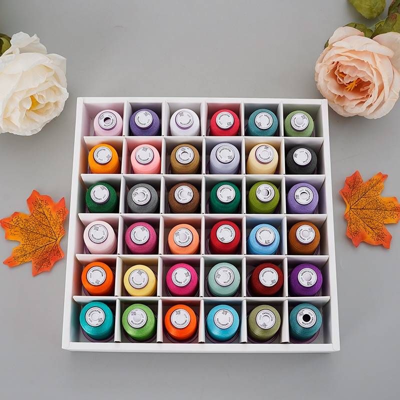 36 Color Embroidery Thread Set Hand Embroidery Threads 120D High Gloss Polyester Embroidery Thread 550 yards_voghion.com