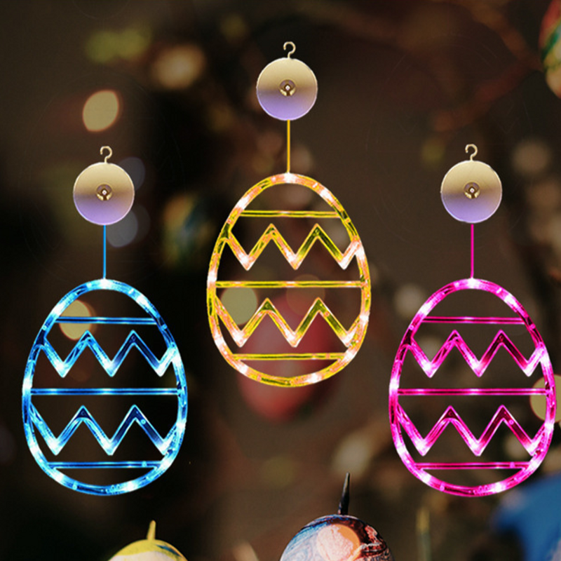 Ostern Saugnapf Lampe Festival Layout Leuchtende Ornamente Lampe Party Shopping Mall Fenster Dekoration Saugnapf Lampe_voghion.com