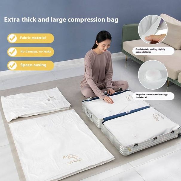 Vacuum Storage Bags With Electric Pump – Space-Saving Compression Bags For Blankets, Winter Coats & Travel (Quick-Seal, Heavy-Duty, Transparent)_voghion.com