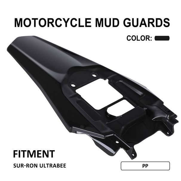 Parafango posteriore per moto da cross - Parafango in PP resistente per modifiche a moto fuoristrada - Modello S-20-JF nero_voghion.com