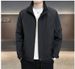 Giacca leggera da uomo – Cappotto minimalista con collo alto e cerniera (M-4XL, nero/kaki/cenere/marrone)_voghion.com