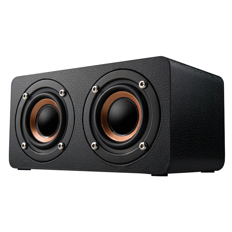 M5 mélynyomó fa Bluetooth 4.2 hangszóró, TF kártya támogatás és 3,5 mm-es AUX és FM (fekete)_voghion.com