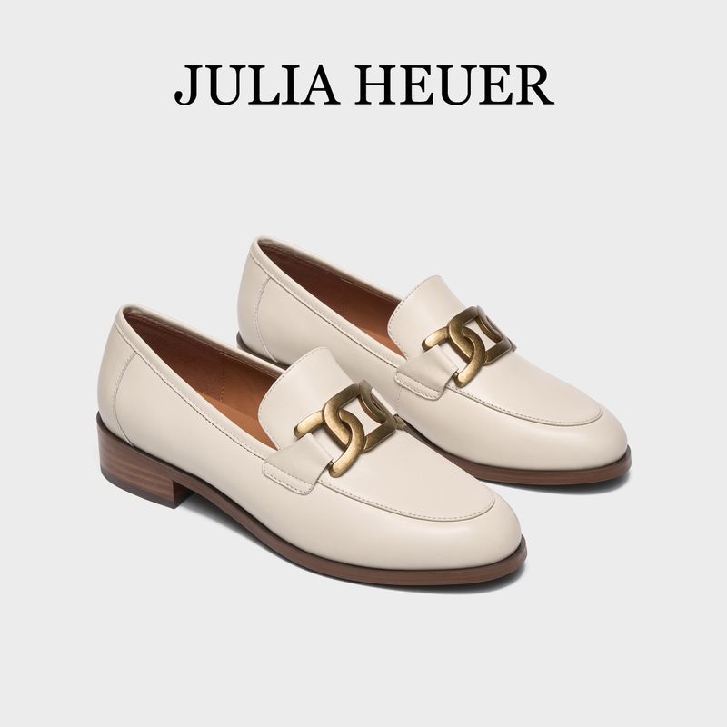 2024 Spring New Women's Fried Dough Twists Button Lefu Thick High Heels Leather Commuter Shallow Mouth Shoes Women_voghion.com