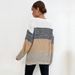 Autumn and winter European and American casual women's loose color-blocked long-sleeved sweater base layer for women_voghion.com