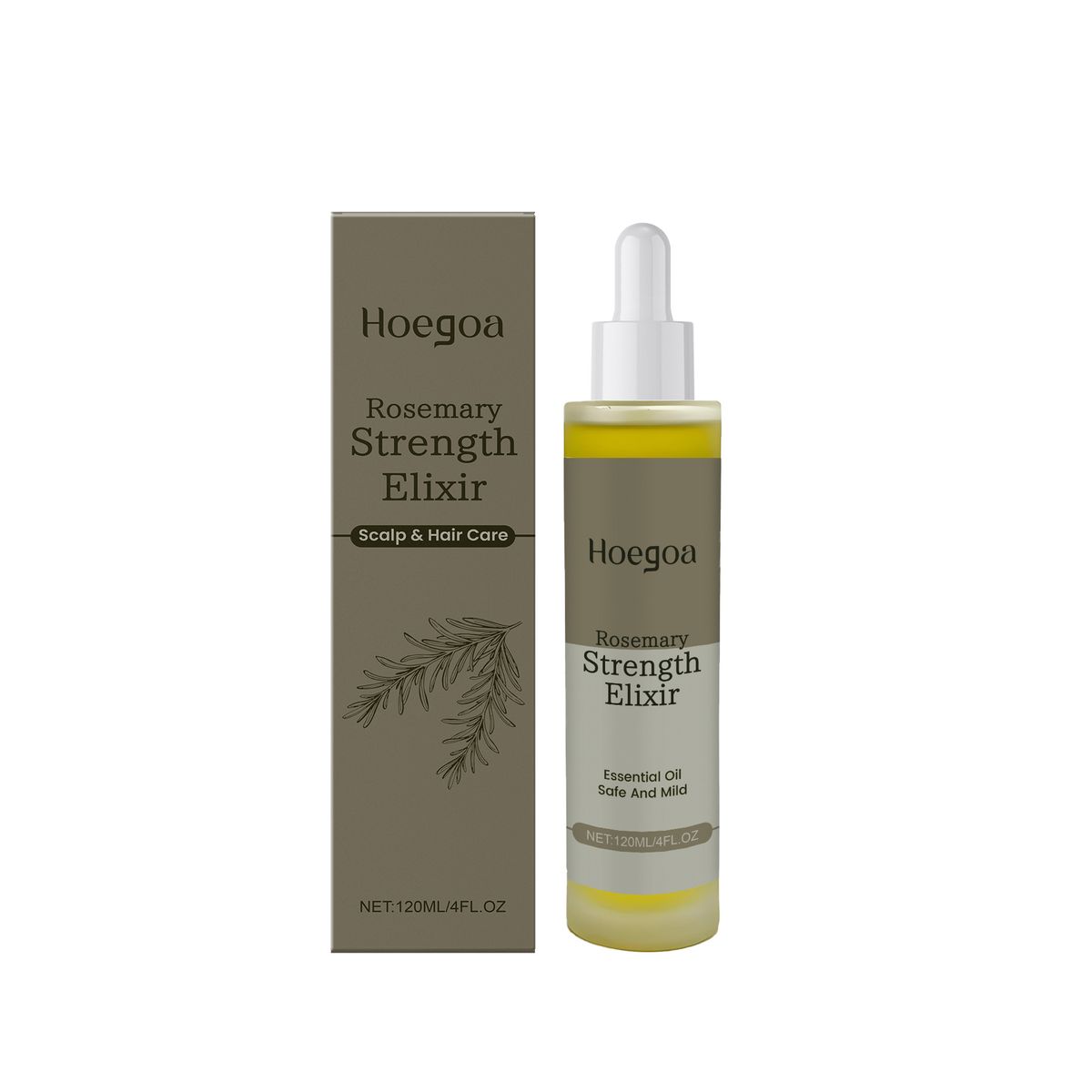 Siero al rosmarino Hoegoa, rinfrescante, idratante, nutriente, per capelli lisci e lucenti, cura quotidiana_voghion.com