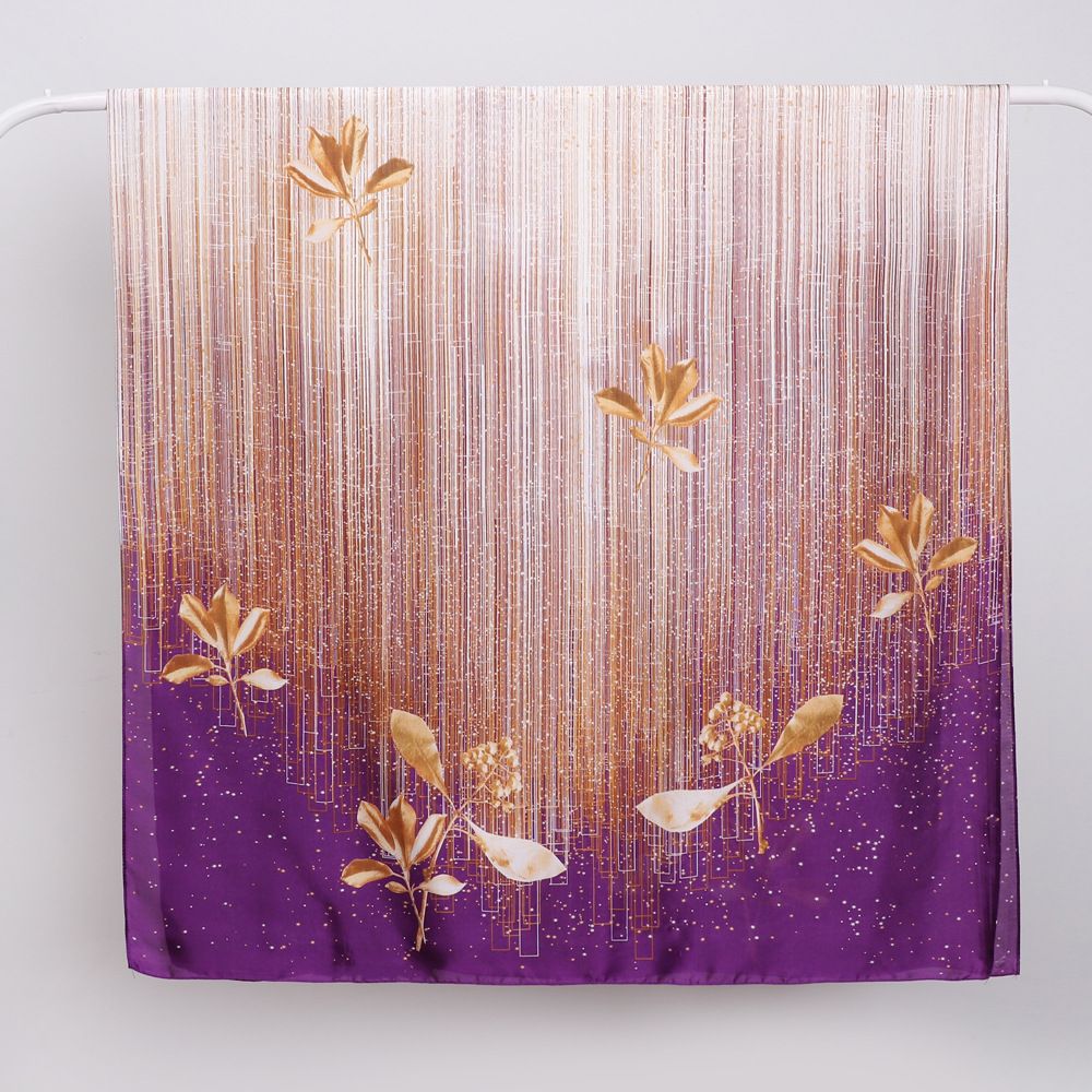 Summer new with floral tassel gradient design, beautiful scenery satin scarf, long scarf for daily leisure_voghion.com
