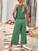 Heißer verkauf 2023 Sommer Leinen Hose Sets Elegante Mode Casual Ärmelloses Top und Hosen Anzug Zwei Stück Set für Frauen passenden Outfit_voghion.com
